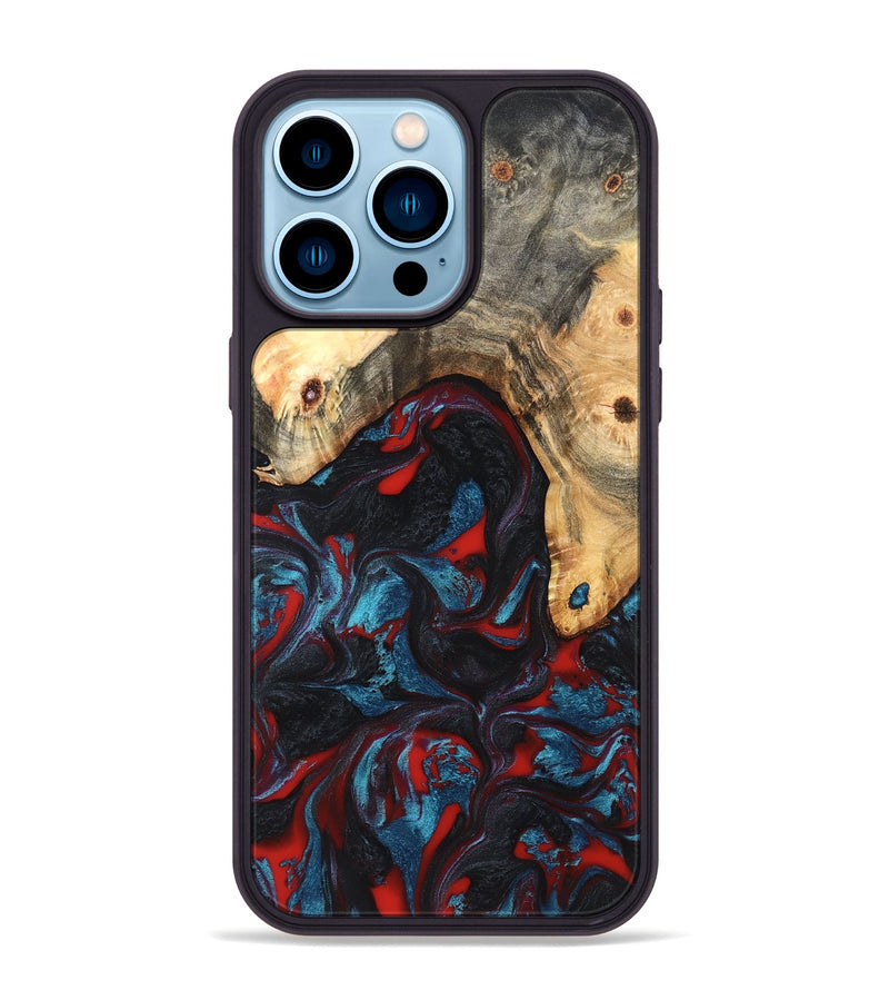 iPhone 14 Pro Max Wood Phone Case - Shelly (Red, 820186)