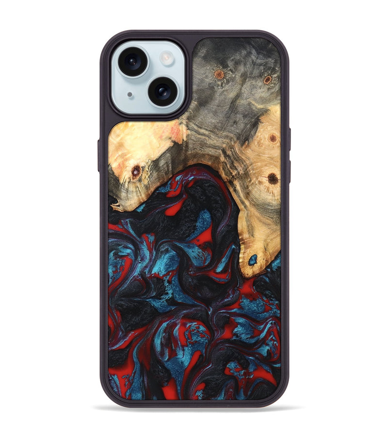 iPhone 15 Plus Wood Phone Case - Shelly (Red, 820186)