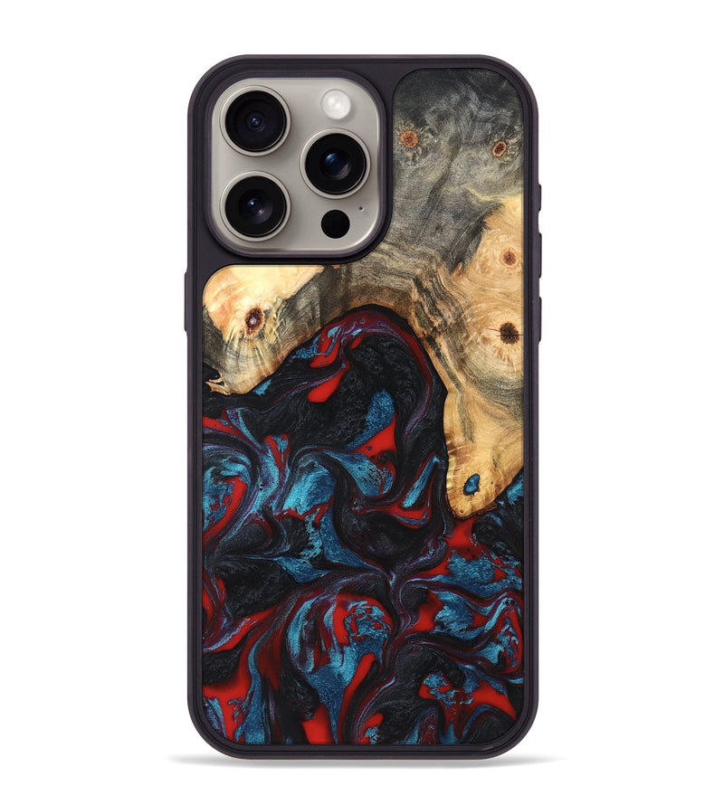 iPhone 15 Pro Max Wood Phone Case - Shelly (Red, 820186)