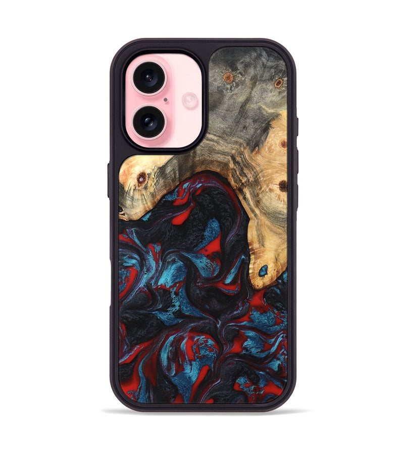 iPhone 16 Wood Phone Case - Shelly (Red, 820186)