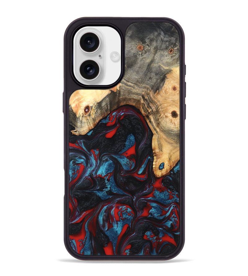 iPhone 16 Plus Wood Phone Case - Shelly (Red, 820186)