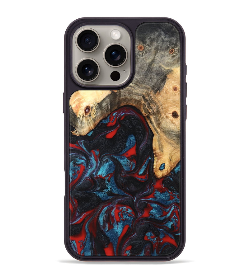 iPhone 16 Pro Max Wood Phone Case - Shelly (Red, 820186)