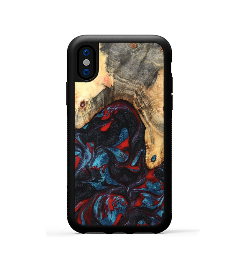iPhone Xs Wood Phone Case - Shelly (Red, 820186)