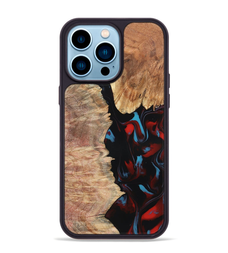 iPhone 14 Pro Max Wood Phone Case - Velva (Red, 820188)