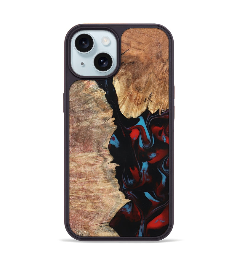 iPhone 15 Wood Phone Case - Velva (Red, 820188)