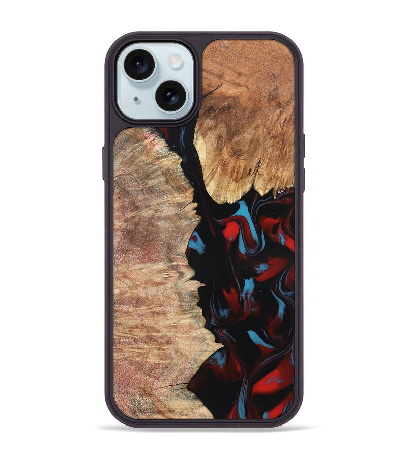 iPhone 15 Plus Wood Phone Case - Velva (Red, 820188)