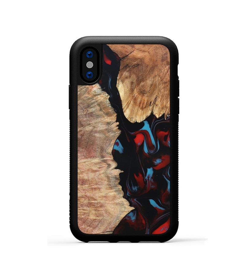 iPhone Xs Wood Phone Case - Velva (Red, 820188)