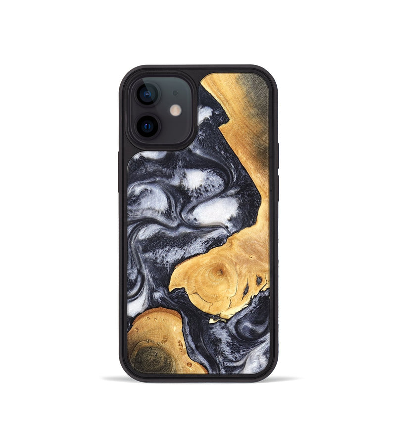 iPhone 12 mini Wood Phone Case - Webster (Black & White, 820191)