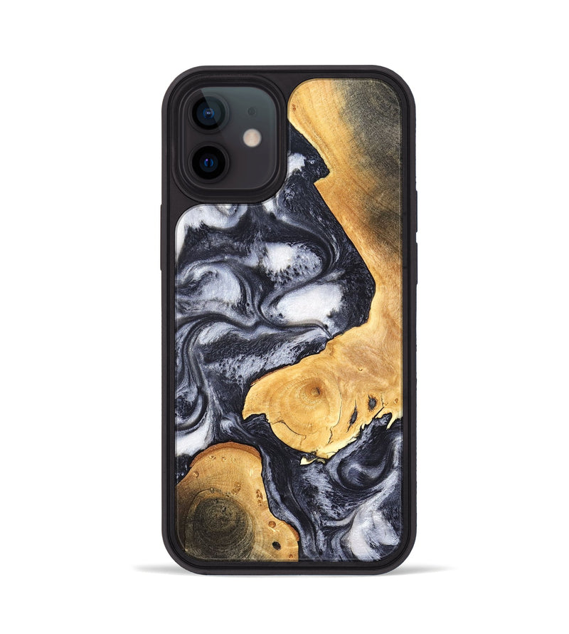 iPhone 12 Wood Phone Case - Webster (Black & White, 820191)