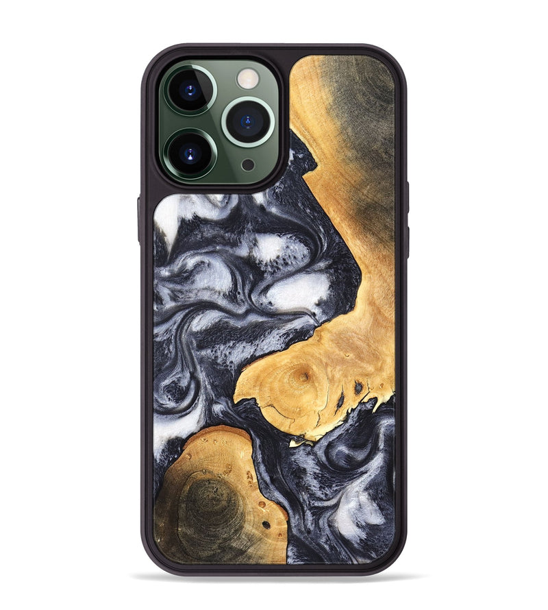 iPhone 13 Pro Max Wood Phone Case - Webster (Black & White, 820191)
