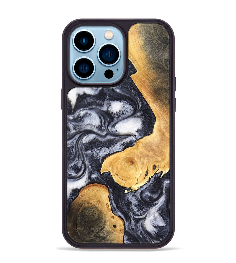 iPhone 14 Pro Max Wood Phone Case - Webster (Black & White, 820191)