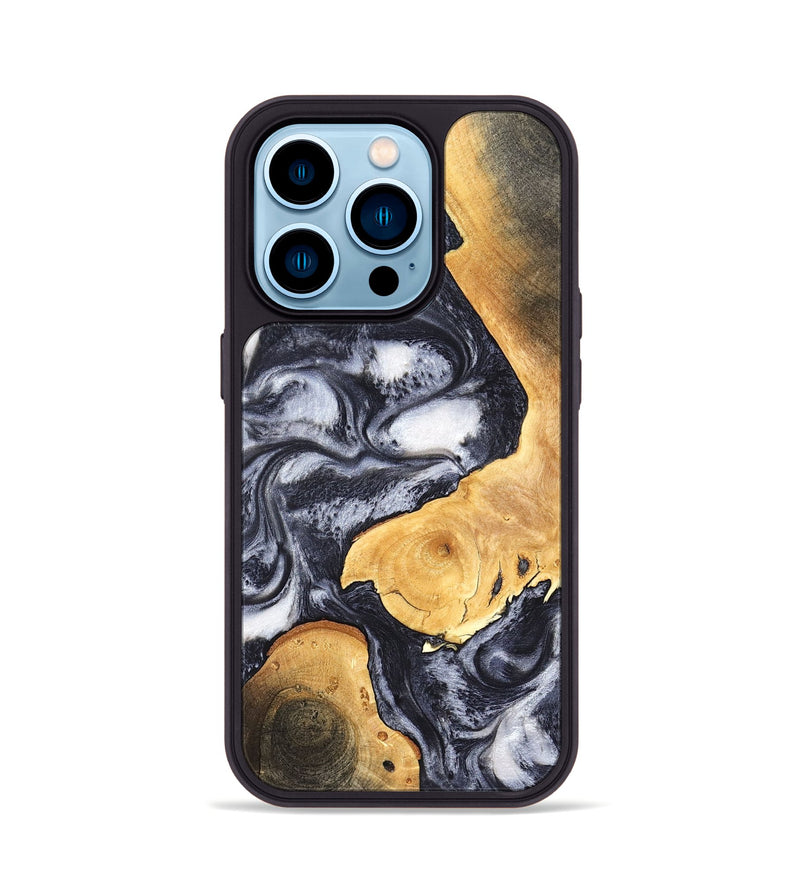 iPhone 14 Pro Wood Phone Case - Webster (Black & White, 820191)