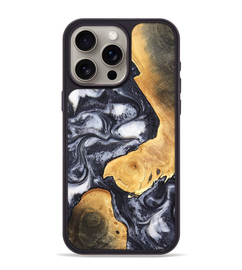 iPhone 15 Pro Max Wood Phone Case - Webster (Black & White, 820191)