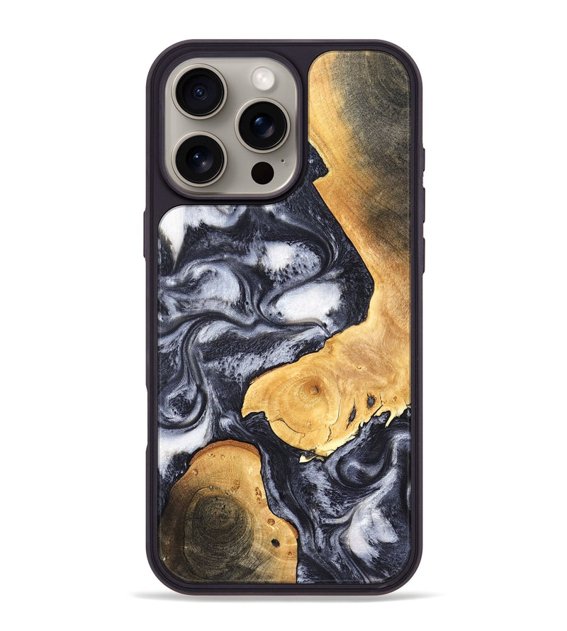 iPhone 16 Pro Max Wood Phone Case - Webster (Black & White, 820191)