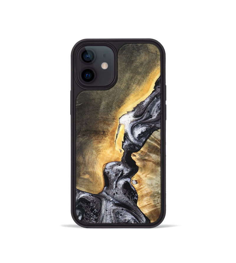 iPhone 12 mini Wood Phone Case - Gust (Black & White, 820192)