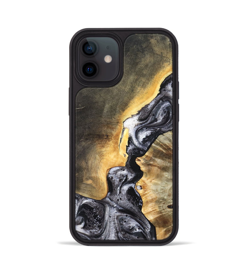 iPhone 12 Wood Phone Case - Gust (Black & White, 820192)