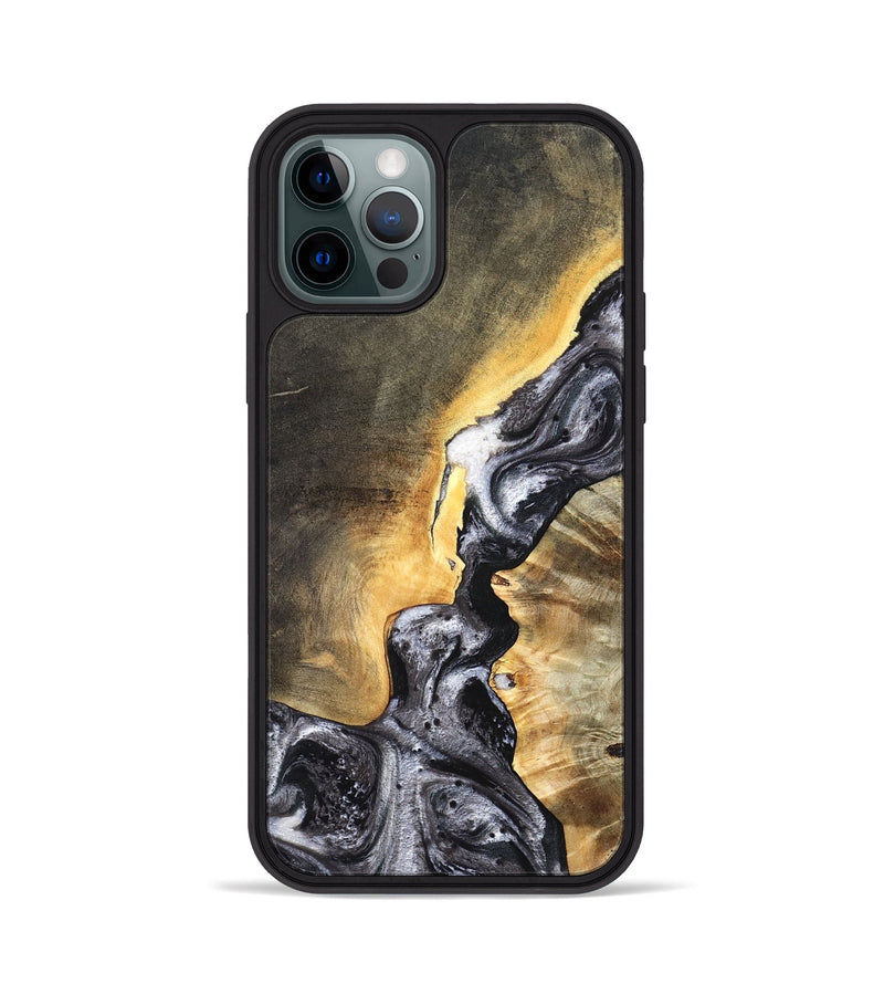 iPhone 12 Pro Wood Phone Case - Gust (Black & White, 820192)