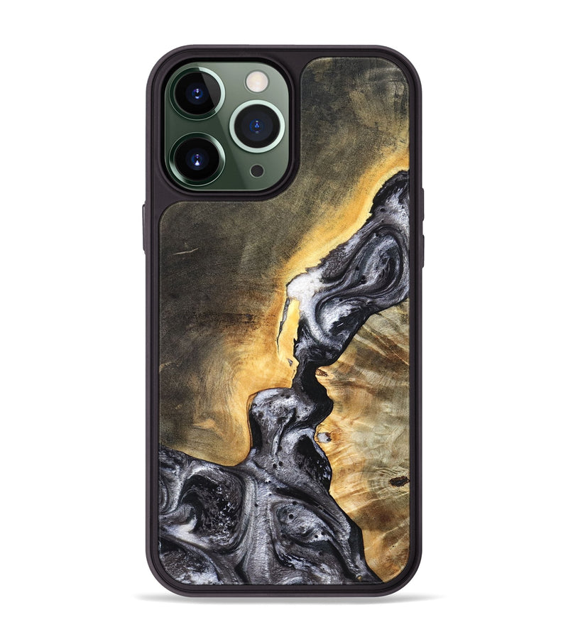 iPhone 13 Pro Max Wood Phone Case - Gust (Black & White, 820192)