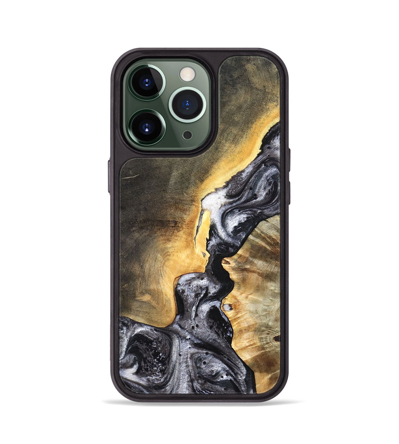 iPhone 13 Pro Wood Phone Case - Gust (Black & White, 820192)