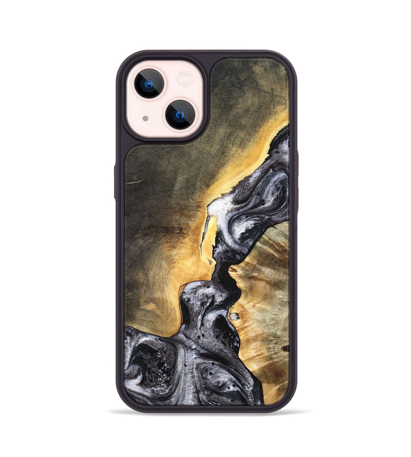 iPhone 14 Wood Phone Case - Gust (Black & White, 820192)