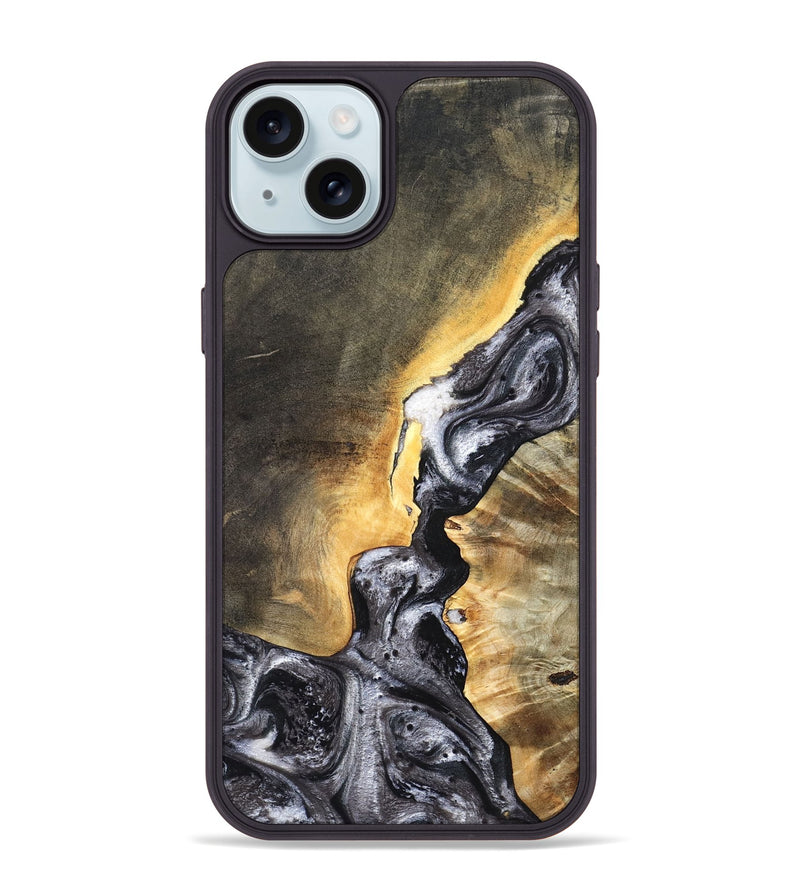 iPhone 15 Plus Wood Phone Case - Gust (Black & White, 820192)