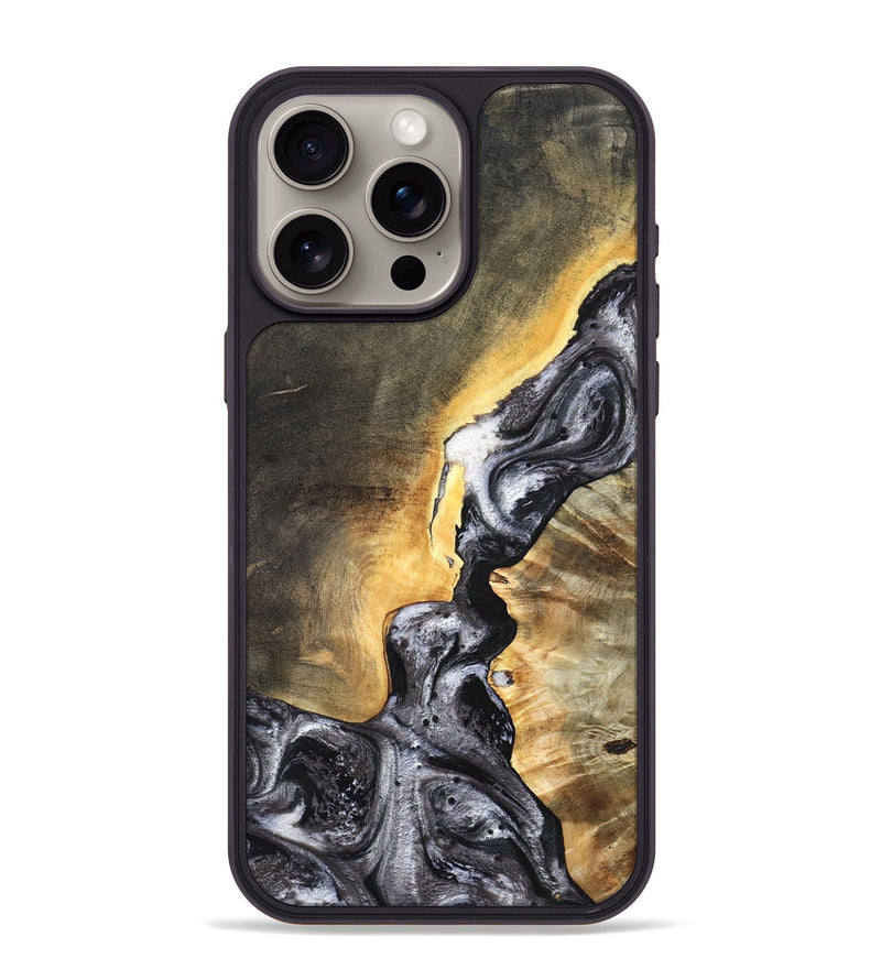 iPhone 15 Pro Max Wood Phone Case - Gust (Black & White, 820192)