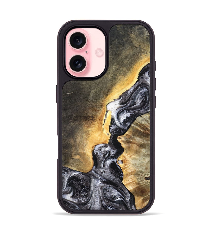iPhone 16 Wood Phone Case - Gust (Black & White, 820192)