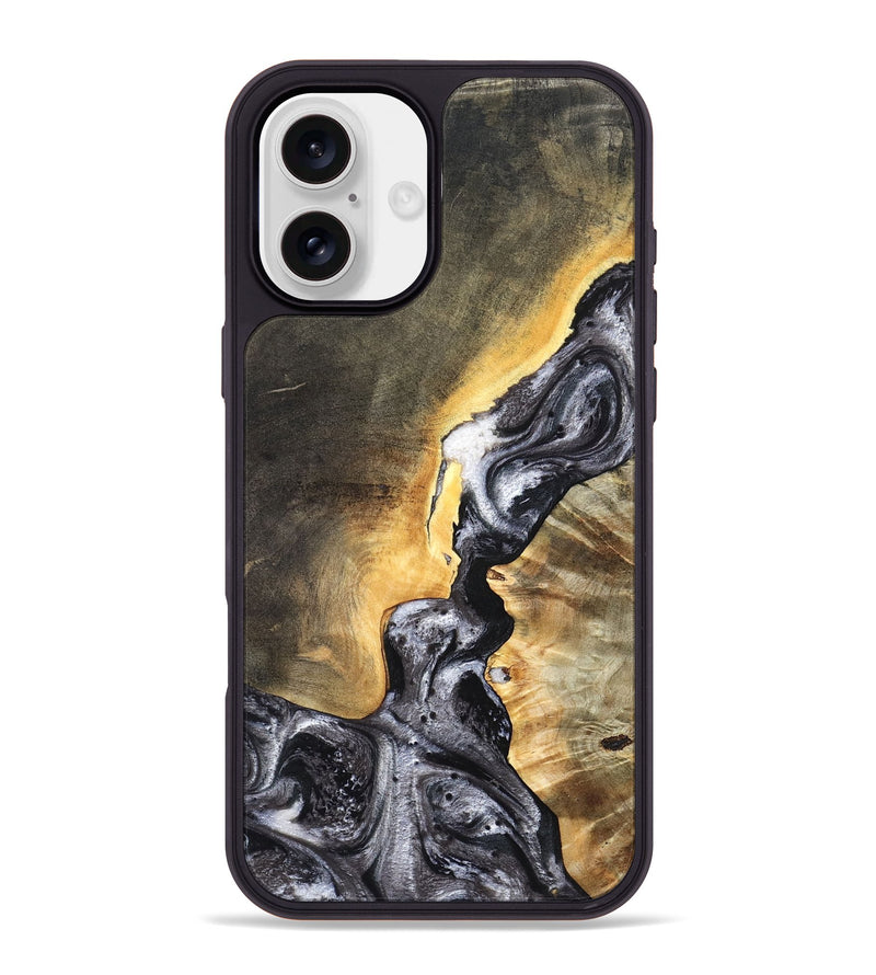 iPhone 16 Plus Wood Phone Case - Gust (Black & White, 820192)