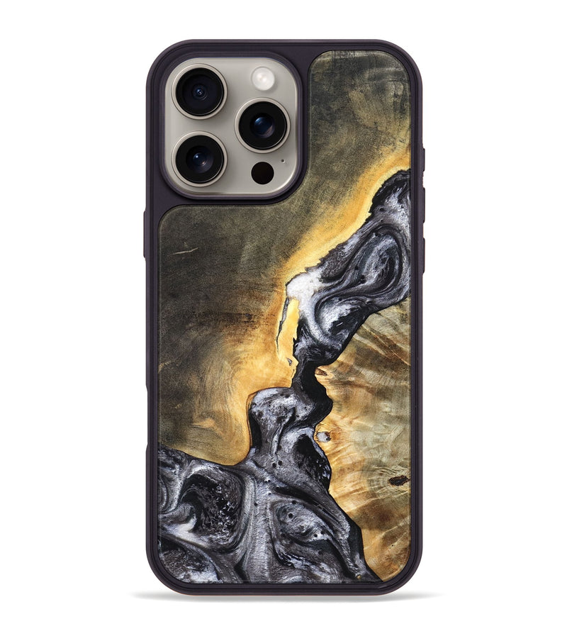 iPhone 16 Pro Max Wood Phone Case - Gust (Black & White, 820192)