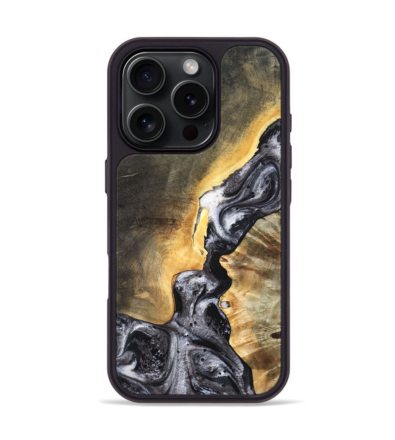 iPhone 16 Pro Wood Phone Case - Gust (Black & White, 820192)