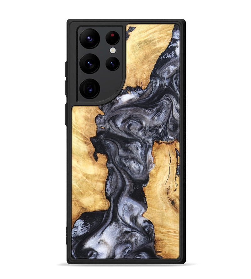 Galaxy S22 Ultra Wood Phone Case - Nadia (Black & White, 820193)