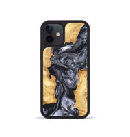 iPhone 12 mini Wood Phone Case - Nadia (Black & White, 820193)