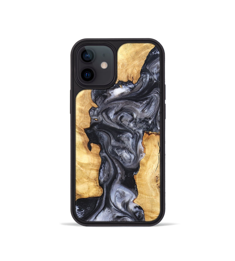 iPhone 12 mini Wood Phone Case - Nadia (Black & White, 820193)