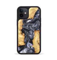 iPhone 12 Wood Phone Case - Nadia (Black & White, 820193)