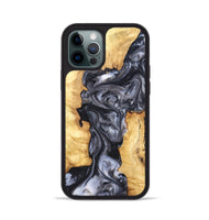 iPhone 12 Pro Wood Phone Case - Nadia (Black & White, 820193)