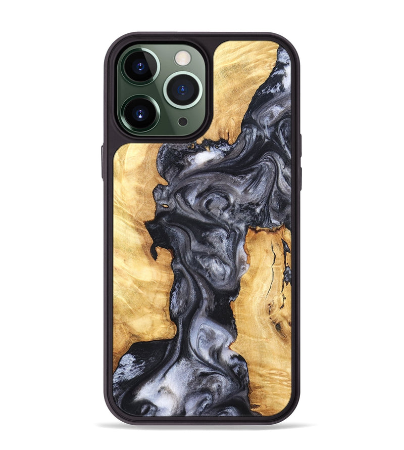 iPhone 13 Pro Max Wood Phone Case - Nadia (Black & White, 820193)