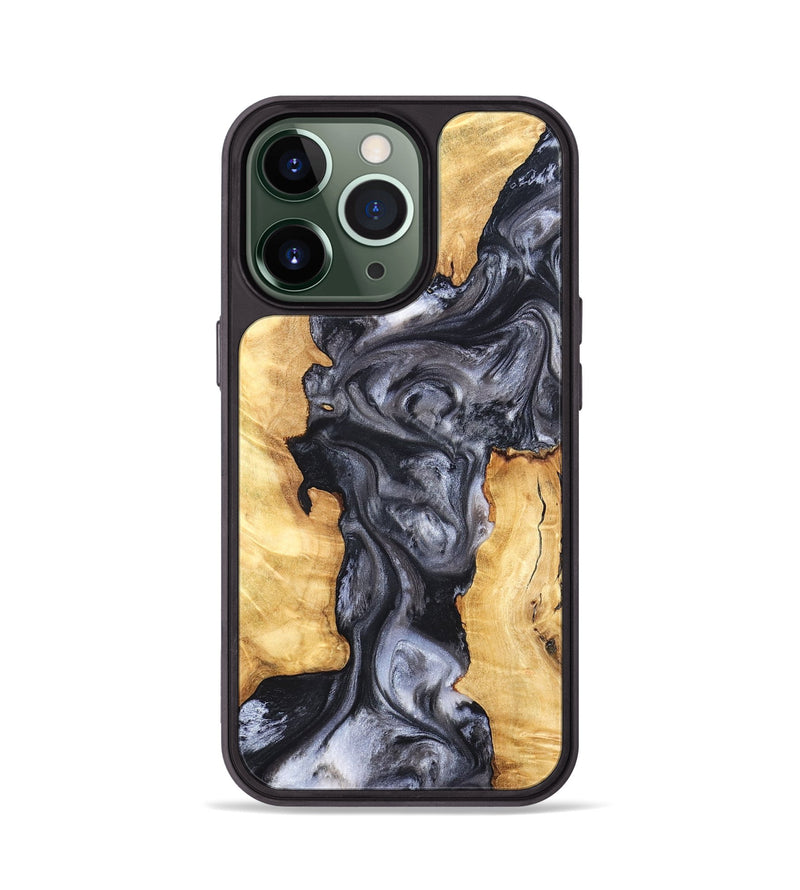 iPhone 13 Pro Wood Phone Case - Nadia (Black & White, 820193)