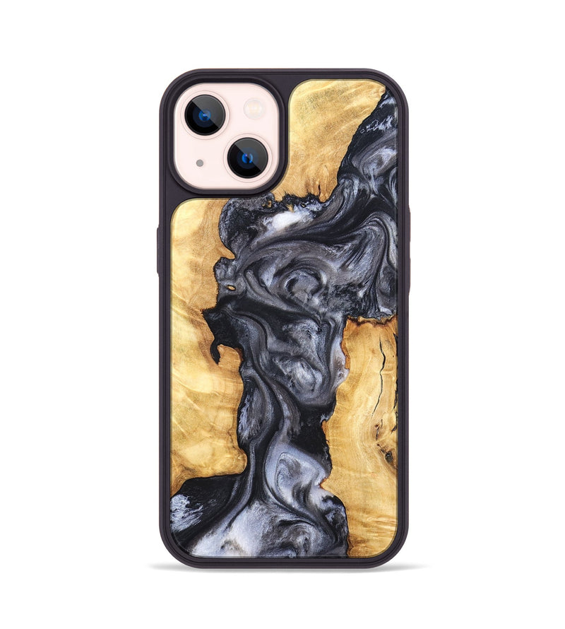 iPhone 14 Wood Phone Case - Nadia (Black & White, 820193)