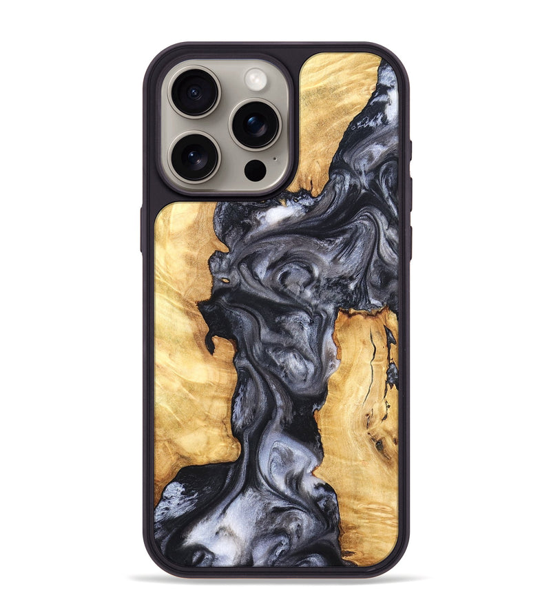 iPhone 15 Pro Max Wood Phone Case - Nadia (Black & White, 820193)