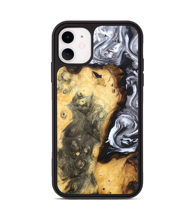 iPhone 11 Wood Phone Case - Kaye (Black & White, 820195)