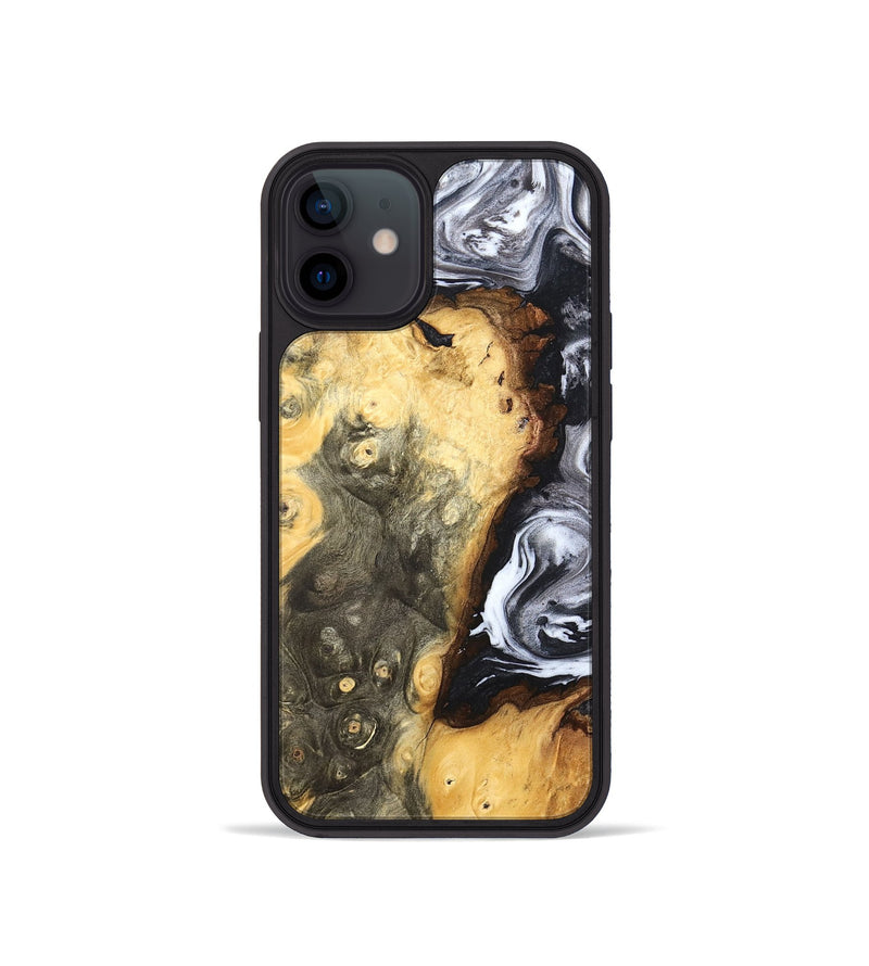 iPhone 12 mini Wood Phone Case - Kaye (Black & White, 820195)