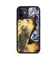 iPhone 12 Wood Phone Case - Kaye (Black & White, 820195)