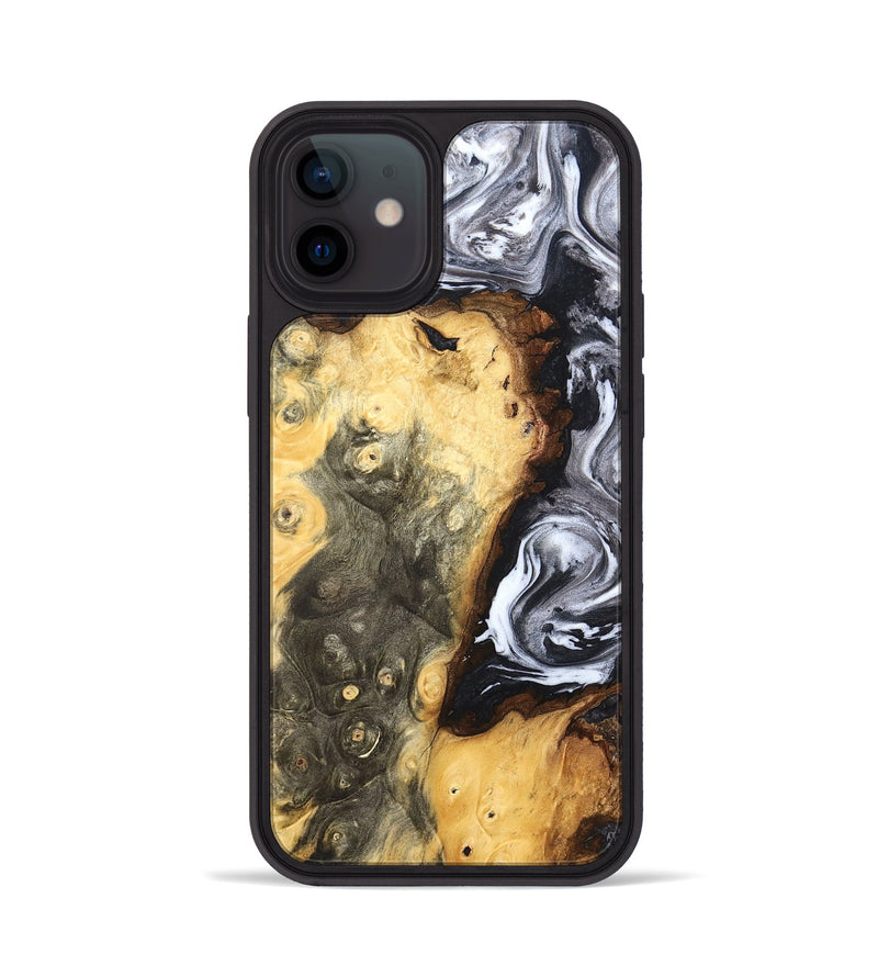 iPhone 12 Wood Phone Case - Kaye (Black & White, 820195)