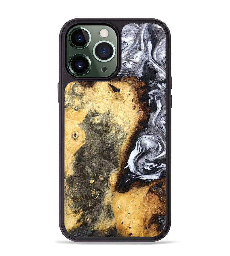 iPhone 13 Pro Max Wood Phone Case - Kaye (Black & White, 820195)
