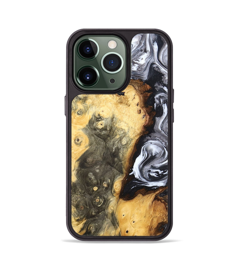 iPhone 13 Pro Wood Phone Case - Kaye (Black & White, 820195)
