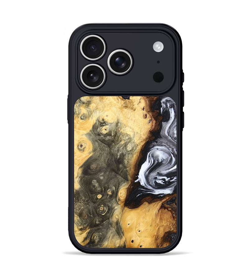iPhone 17 Pro Wood Phone Case - Kaye (Black & White, 820195)