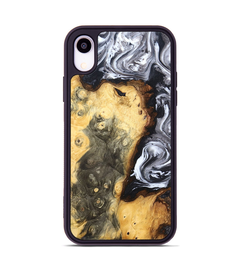 iPhone Xr Wood Phone Case - Kaye (Black & White, 820195)
