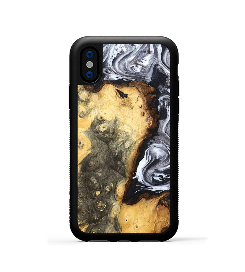 iPhone Xs Wood Phone Case - Kaye (Black & White, 820195)
