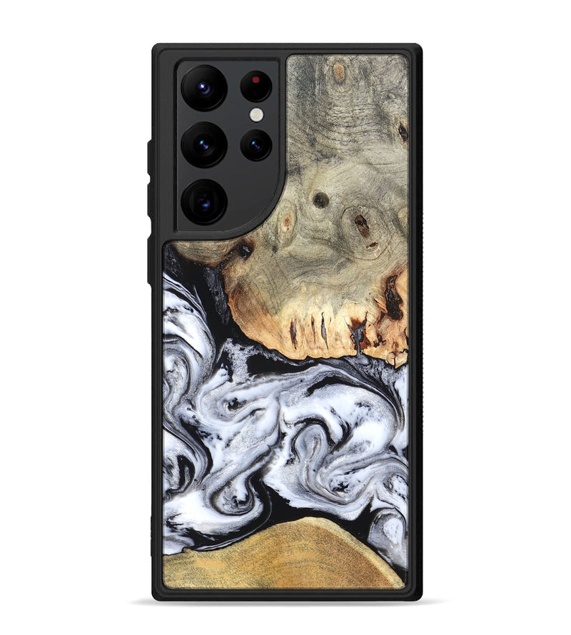 Galaxy S22 Ultra Wood Phone Case - Faye (Black & White, 820197)