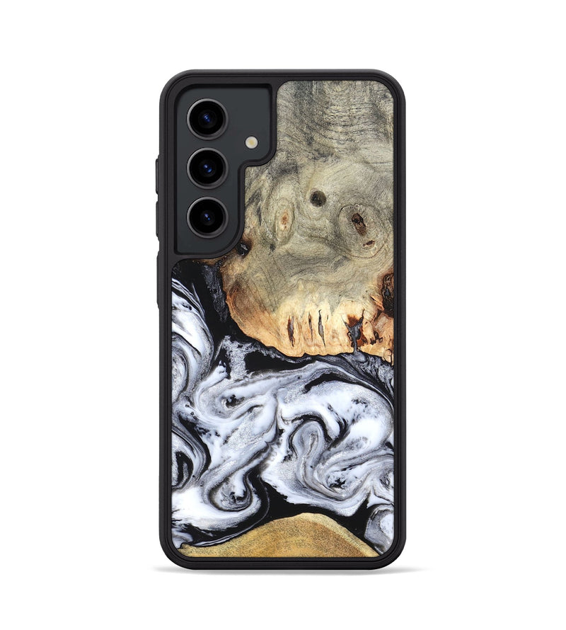 Galaxy S24 Wood Phone Case - Faye (Black & White, 820197)